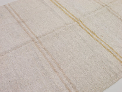 White Area Hemp Kilim rug, Vintage Turkish Kilim Rug 5x8, Handmade rug, Living room rug, Contemporary decor, Modern rug, 9686