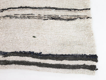 6x9 Area Kilim rug, Turkish Vintage Hemp Kilim rug,White Black Kilim rug , Bedroom rug, Minimalist decor, 9691