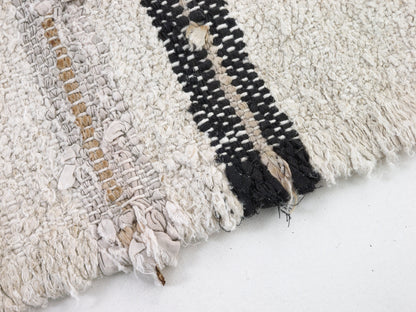 6x9 Area Kilim rug, Turkish Vintage Hemp Kilim rug,White Black Kilim rug , Bedroom rug, Minimalist decor, 9691