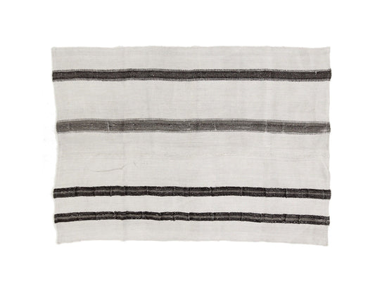 Kilim Rug 5x7 Striped, Turkish Kilim Rug Organic, Neutral Vintage kilim rug, Modern kilim rug, White Hemp kilim rug, Living room,6102