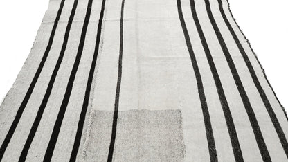 Kilim Rug ,Turkish Kilim, Vintage Kilim, Hemp Kilim ,Hemp Rug, White Black Rug ,Hemp 6x9 Kilim Rug ,Organic Hemp Rug, Floor Hemp Rug, 6809