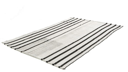 Kilim Rug ,Turkish Kilim, Vintage Kilim, Hemp Kilim ,Hemp Rug, White Black Rug ,Hemp 6x9 Kilim Rug ,Organic Hemp Rug, Floor Hemp Rug, 6809