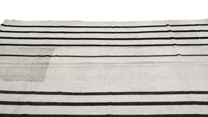 Kilim Rug ,Turkish Kilim, Vintage Kilim, Hemp Kilim ,Hemp Rug, White Black Rug ,Hemp 6x9 Kilim Rug ,Organic Hemp Rug, Floor Hemp Rug, 6809