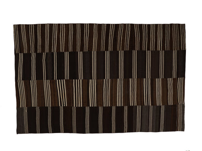 Vintage Area Kilim Rug, Turkish Striped Kilim Rug, Handmade Antique Kilim Rug, Goat Hair Rug, Oversize Rug, Kilim Rug 8x12, Large Rug, 12931
