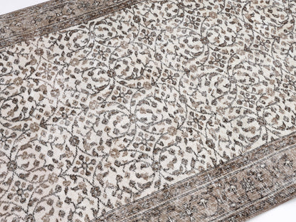 Oushak Rug, Vintage Handmade Rug, Area Muted Rug, Turkish Faded Unique Rug, Bohemian Eclectic Rug, Carpet Rug, Entryway Rug, Rug 4x7, 10344