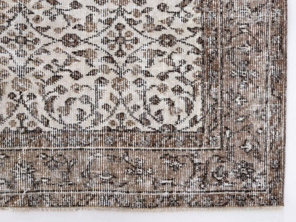 Oushak Rug, Vintage Handmade Rug, Area Muted Rug, Turkish Faded Unique Rug, Bohemian Eclectic Rug, Carpet Rug, Entryway Rug, Rug 4x7, 10344