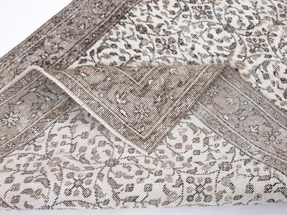 Oushak Rug, Vintage Handmade Rug, Area Muted Rug, Turkish Faded Unique Rug, Bohemian Eclectic Rug, Carpet Rug, Entryway Rug, Rug 4x7, 10344