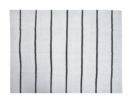 Striped Kilim Rug, White Kilim Rug, Turkish Kilim, Vintage Kilim, Large Rug, Kilim Rug 10x12, Area Kilim Rug, Oversize Rug, Hemp Rug, 12233
