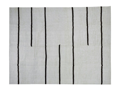Turkish Kilim, Handmade Flat Weave Kilim Rug, Area Striped Kilim Rug, Coastal Decor, Oversize Rug, Large Hemp Rug, Kilim Rug 10x13, 8830