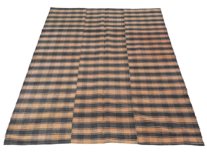 Handmade Vintage Kilim Rug, Turkish Plaid Kilim Rug, Area Striped Kilim Rug, Living Room Rug, Farmhouse Decor, Kilim Rug 5x8, 12925