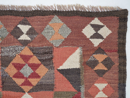 Runner Rug 3x10, Oushak Vintage Runner Rug, Turkish Antique Runner Rug, Handmade Eclectic Runner Rug, Hallway Runner, Bohemian Rug, 11289