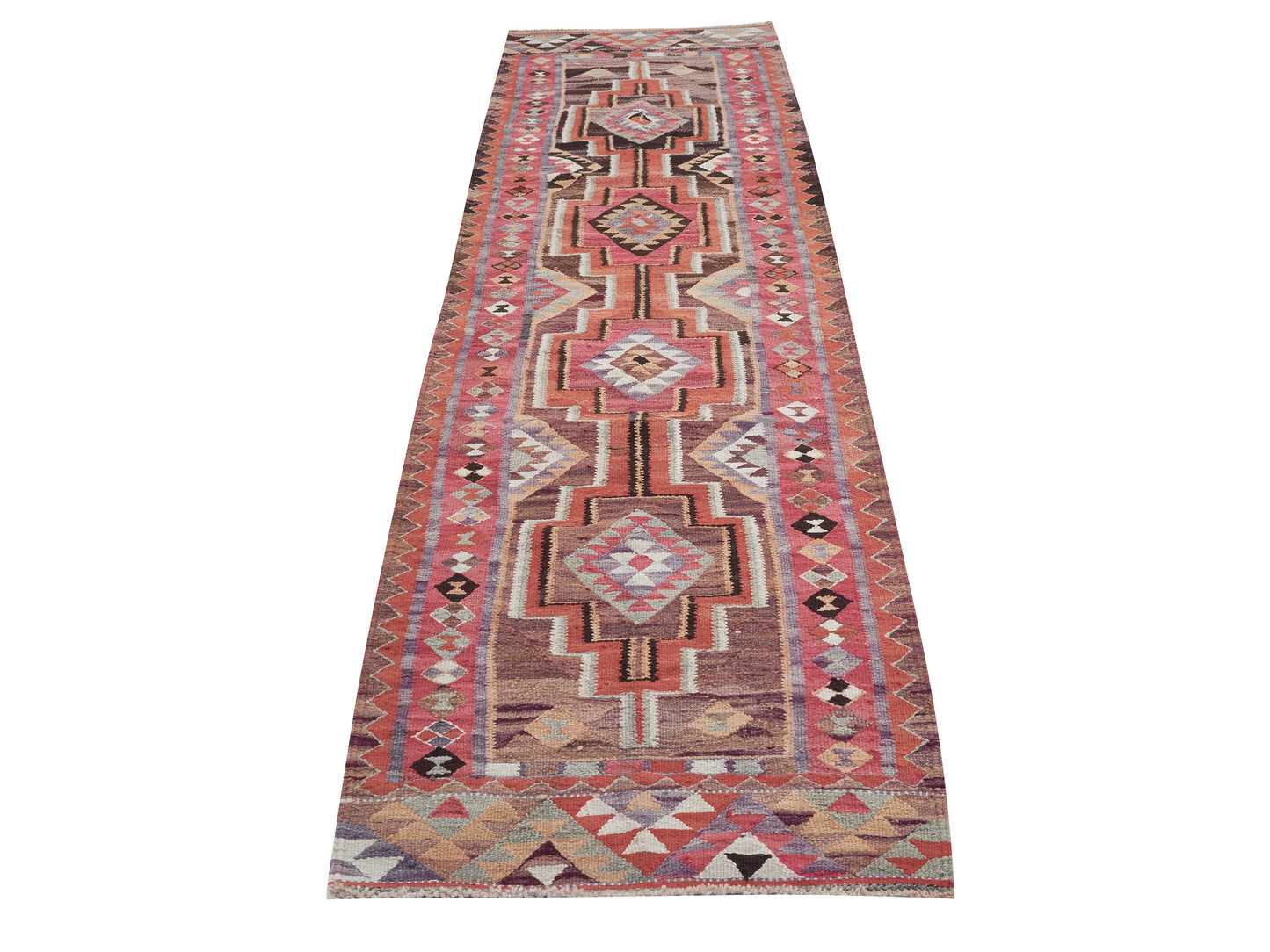 Handmade Antique Runner Rug, Turkish Vintage Runner Rug, Oushak Eclectic Runner Rug, Kilim Runner Rug, Bohemian Rug, Runner Rug 3x12, 11353