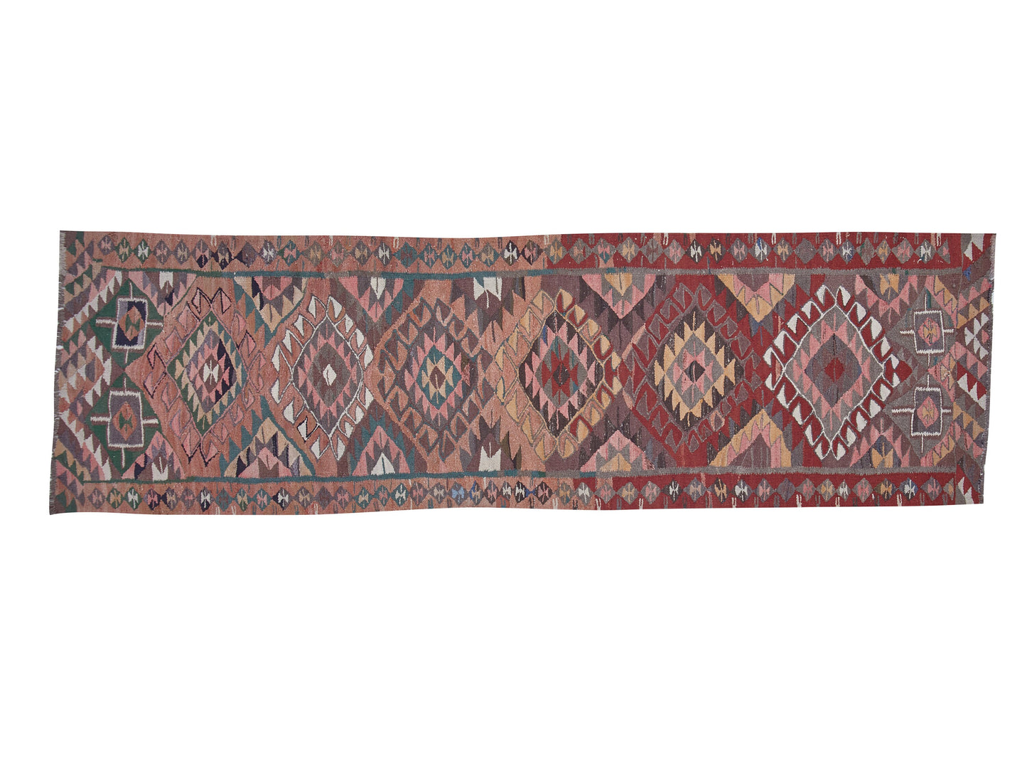 Oushak Handmade Runner Rug, Turkish Antique Runner Rug, Vintage Runner, Rug Runner, Kilim Runner Rug, Kitchen Runner, Runner Rug 3x10, 11399