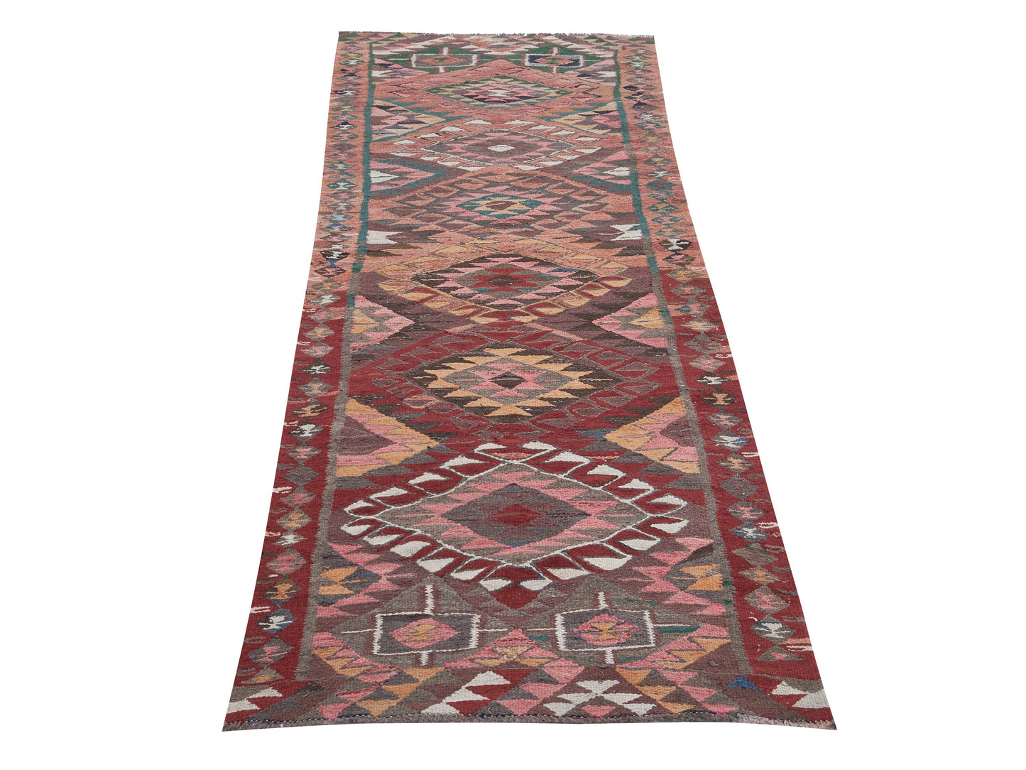 Oushak Handmade Runner Rug, Turkish Antique Runner Rug, Vintage Runner, Rug Runner, Kilim Runner Rug, Kitchen Runner, Runner Rug 3x10, 11399