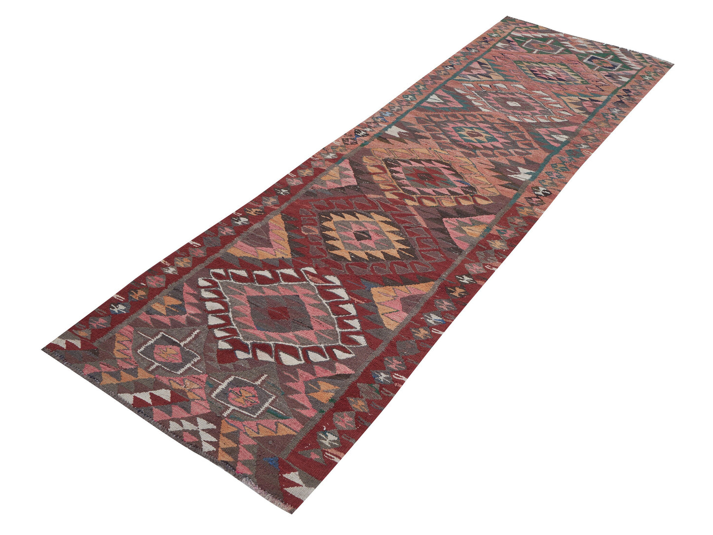 Oushak Handmade Runner Rug, Turkish Antique Runner Rug, Vintage Runner, Rug Runner, Kilim Runner Rug, Kitchen Runner, Runner Rug 3x10, 11399