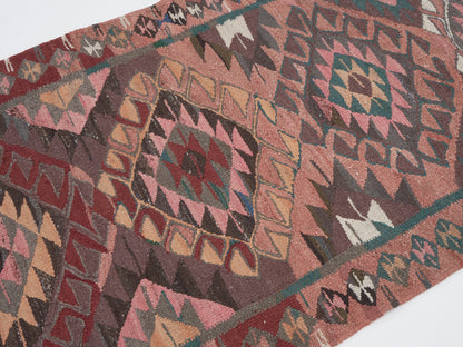 Oushak Handmade Runner Rug, Turkish Antique Runner Rug, Vintage Runner, Rug Runner, Kilim Runner Rug, Kitchen Runner, Runner Rug 3x10, 11399
