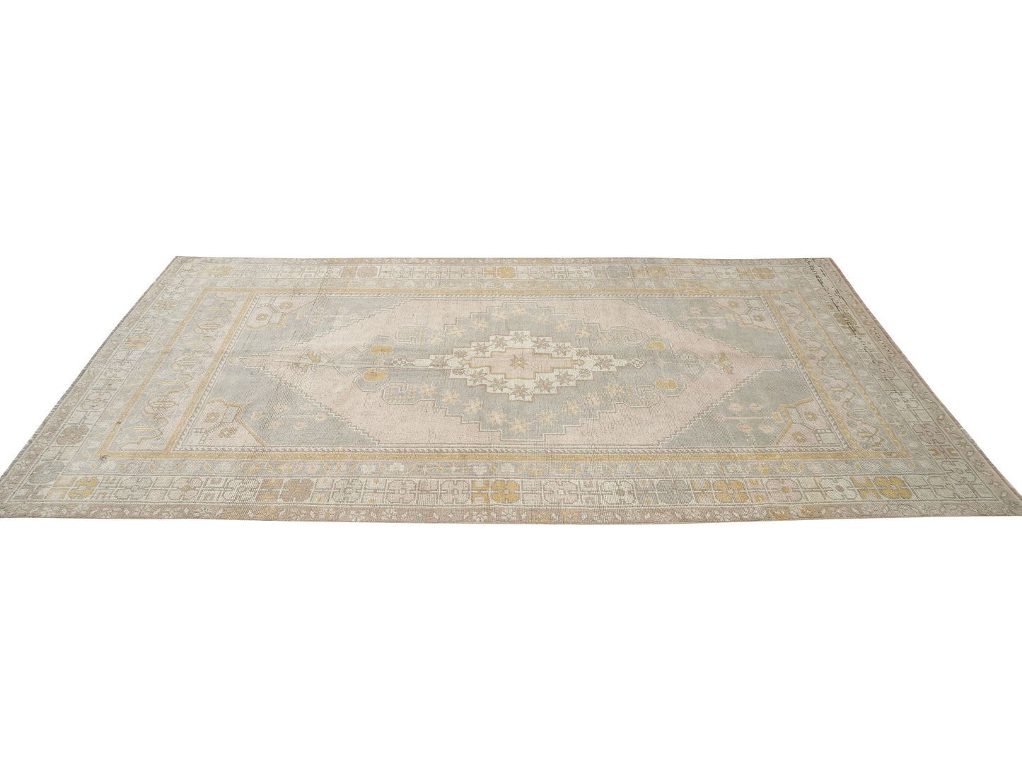Vintage Area Rug, Turkish Handmade Rug, Oushak Antique Rug, Neutral Muted Rug, Living Room Rug, Turkey Rug, Vintage Carpet, Rug 5x9, 11544
