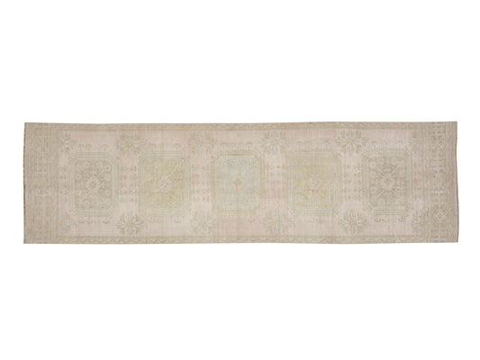 Handmade Runner Rug, Vintage Antique Runner Rug, Turkish Oushak Runner Rug, Kitchen Runner, Scandinavian Rug, Runner Rug 3x12, 12381