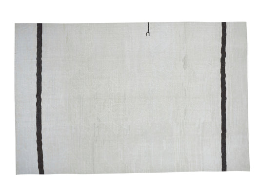 Handmade Kilim Rug, Turkish Striped Kilim Rug, Area Flat Weave Kilim Rug, Large Rug, White Hemp Rug, Oversize Rug, Rug Kilim 10x15, 8826