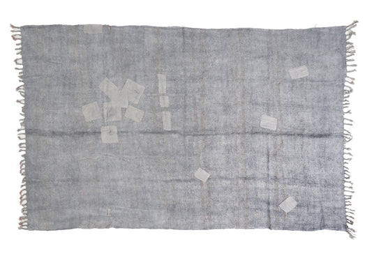 Rug Kilim 6x10, Vintage Faded Kilim Rug, Turkish Handmade Kilim Rug, Hemp Rug, Gray Rug, Area Kilim Rug, Neutral Muted Rug, 12816