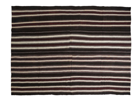 Kilim Rug 10x13, Turkish Vintage Kilim Rug, Handmade Striped Kilim Rug, Goat Hair Rug, Farmhouse Decor, Oversize Rug, Large Rug, 12797