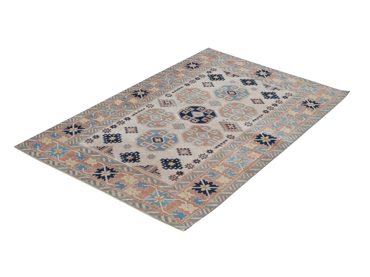 Handmade Area Rug, Turkish Vintage Rug, Oushak Eclectic Rug, Anatolia Rug, Turkey Rug, Vintage Carpet, Living Room Rug, Rug 4x5, 12424