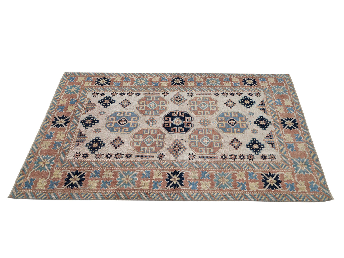 Handmade Area Rug, Turkish Vintage Rug, Oushak Eclectic Rug, Anatolia Rug, Turkey Rug, Vintage Carpet, Living Room Rug, Rug 4x5, 12424