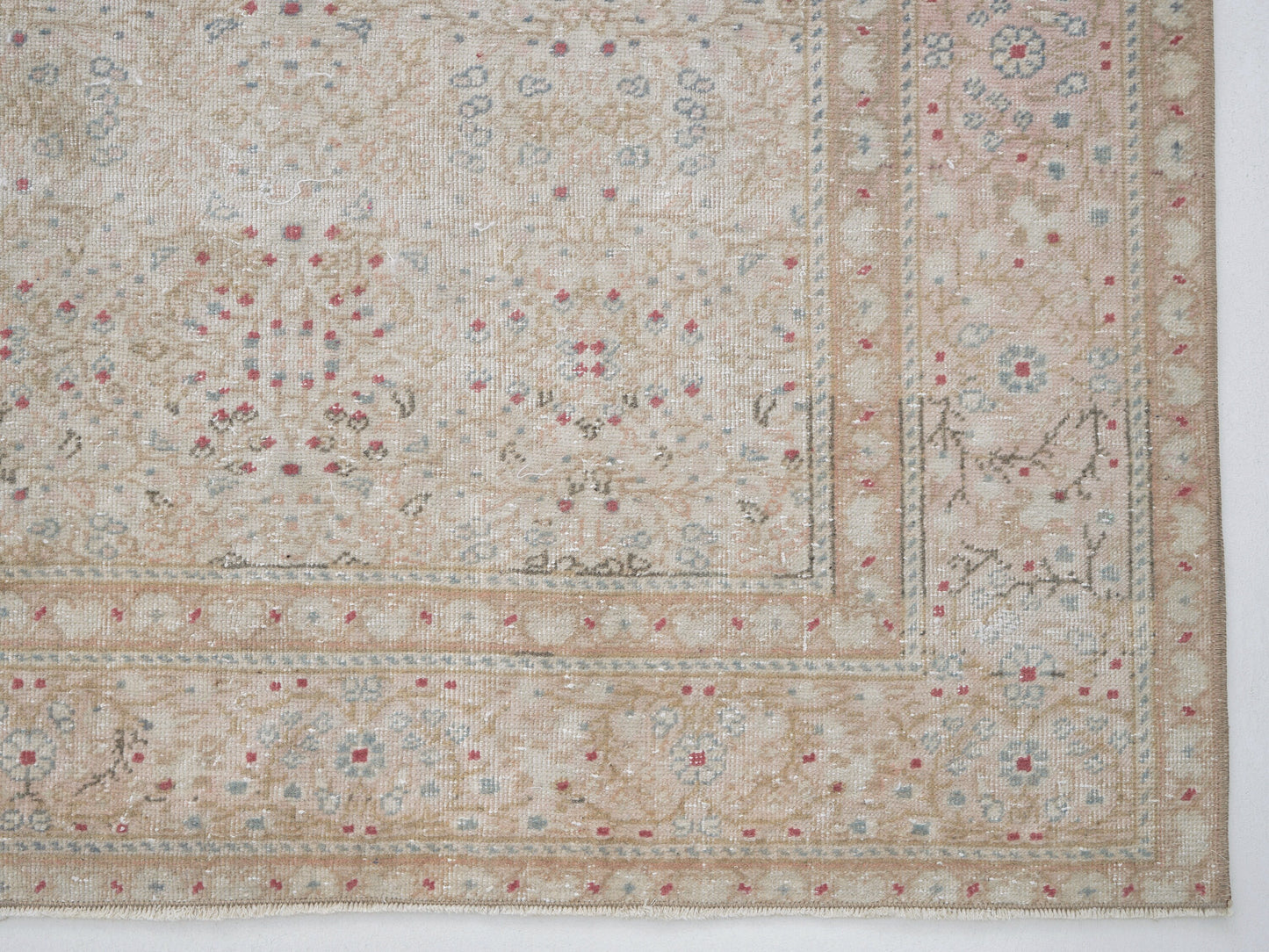 Oushak Vintage Rug, Turkish Handmade Area Rug, Neutral Unique Rug, Coastal Decor, Bedroom Rug, Oushak Carpet, Rug 6x9, Turkey Rug, 12504