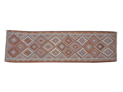 Runner Rug 3x11, Turkish Handmade Runner Rug, Vintage Oushak Runner Rug, Long Narrow Runner Rug, Kilim Runner Rug, Kitchen Runner, 11424