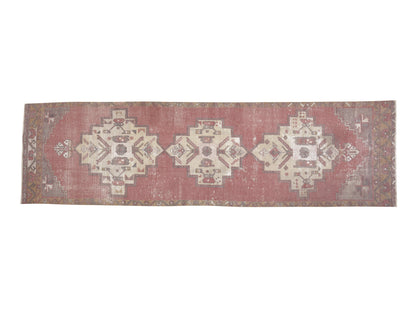 Turkish Runner, Handmade Oushak Runner Rug, Bohemian Rug, Rug Runner 3x11, Carpet Runner, Vintage Anatolia Runner Rug, Kitchen Runner, 12389