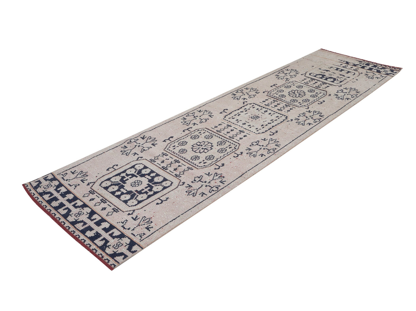 Handmade Eclectic Runner Rug, Vintage Oushak Runner Rug, Turkish Antique Runner Rug, Kitchen Runner, Bohemian Rug, Runner Rug 3x11, 12358