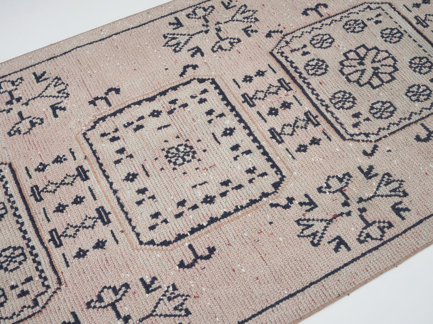 Handmade Eclectic Runner Rug, Vintage Oushak Runner Rug, Turkish Antique Runner Rug, Kitchen Runner, Bohemian Rug, Runner Rug 3x11, 12358