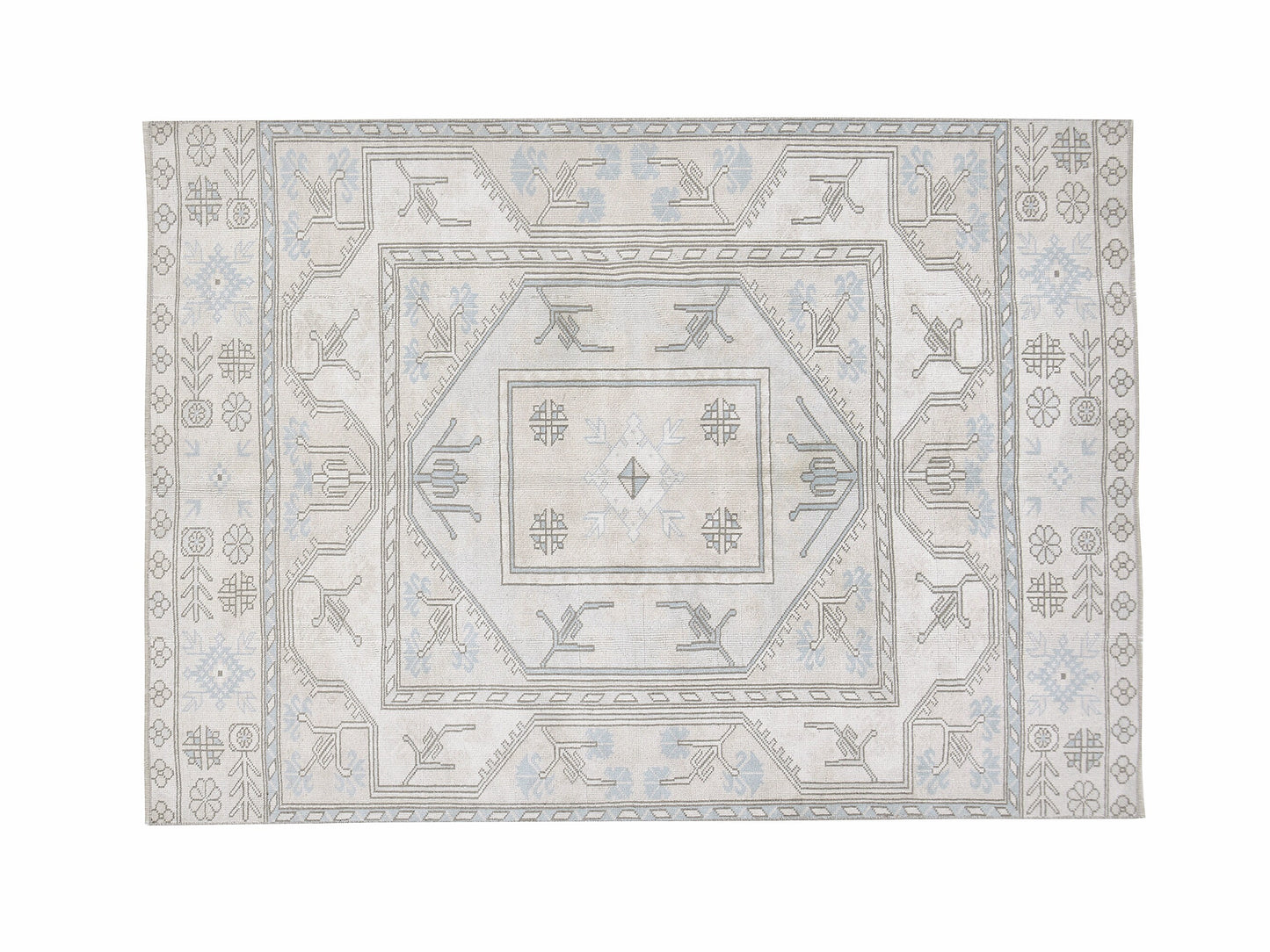 Turkish Handmade Area Rug, Vintage Oushak Faded Rug, Neutral Muted Rug, Bedroom Rug, Gray Rug, Rug 4x6, Scandinavian Rug, Carpet Rug, 12306