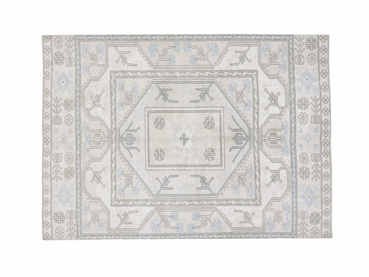 Turkish Handmade Area Rug, Vintage Oushak Faded Rug, Neutral Muted Rug, Bedroom Rug, Gray Rug, Rug 4x6, Scandinavian Rug, Carpet Rug, 12306