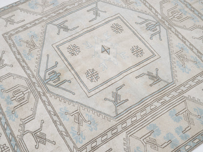 Turkish Handmade Area Rug, Vintage Oushak Faded Rug, Neutral Muted Rug, Bedroom Rug, Gray Rug, Rug 4x6, Scandinavian Rug, Carpet Rug, 12306