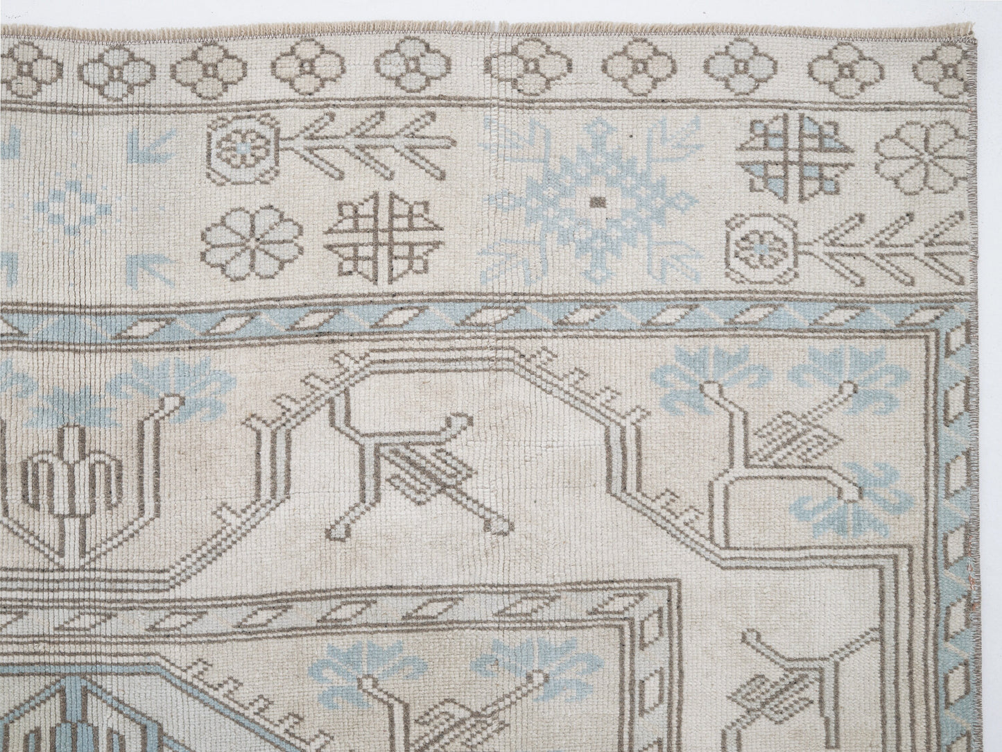 Turkish Handmade Area Rug, Vintage Oushak Faded Rug, Neutral Muted Rug, Bedroom Rug, Gray Rug, Rug 4x6, Scandinavian Rug, Carpet Rug, 12306