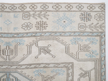 Turkish Handmade Area Rug, Vintage Oushak Faded Rug, Neutral Muted Rug, Bedroom Rug, Gray Rug, Rug 4x6, Scandinavian Rug, Carpet Rug, 12306