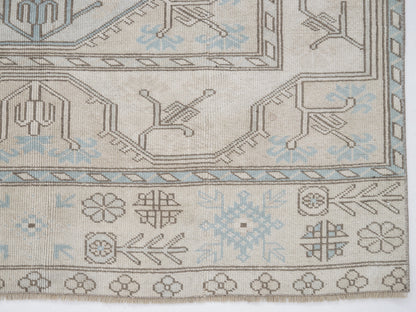 Turkish Handmade Area Rug, Vintage Oushak Faded Rug, Neutral Muted Rug, Bedroom Rug, Gray Rug, Rug 4x6, Scandinavian Rug, Carpet Rug, 12306