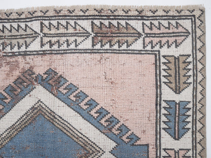 Turkish Vintage Rug, Handmade Area Rug, Oushak Rug, Neutral Muted Rug, Bedroom Rug, Bohemian Rug, Vintage Carpet, Turkey Rug, Rug 4x6, 12324