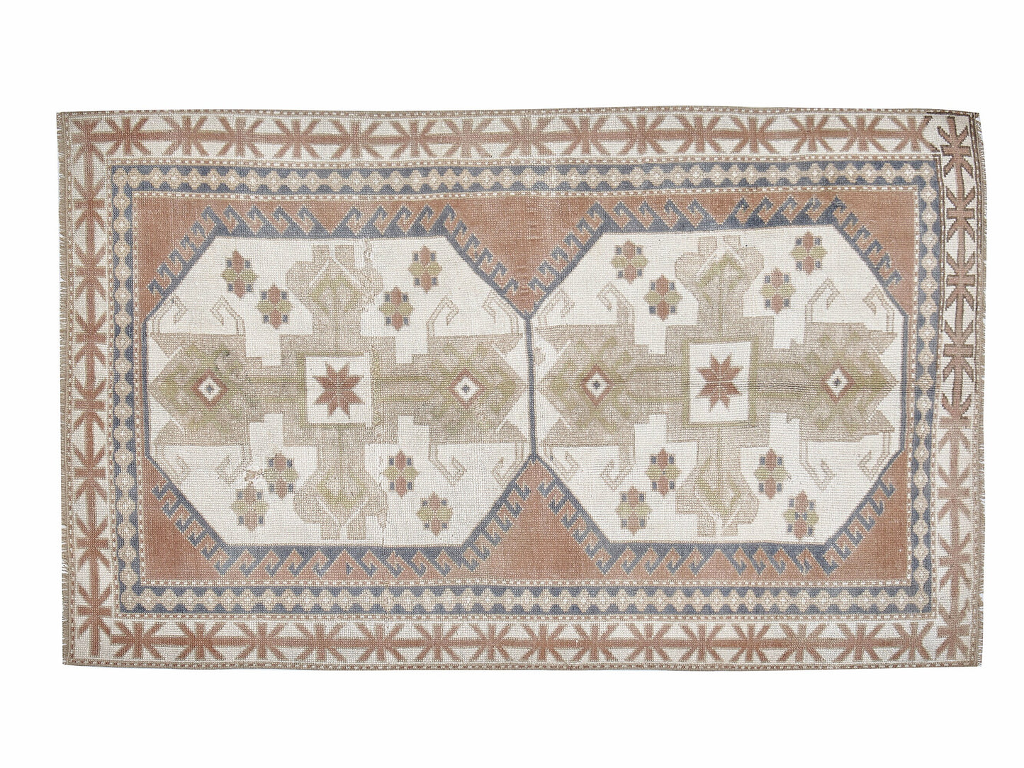 Turkish Vintage Rug, Oushak Area Rug, Handmade Eclectic Rug, Office Rug, Bohemian Rug, Bedroom Rug, Turkey Rug, Rug 3x5, Carpet Rug, 12293