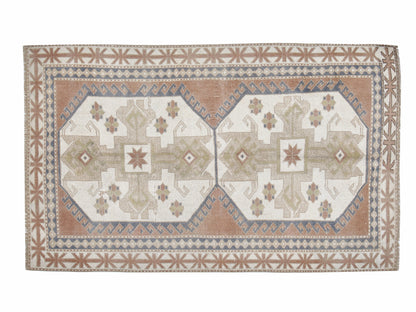 Turkish Vintage Rug, Oushak Area Rug, Handmade Eclectic Rug, Office Rug, Bohemian Rug, Bedroom Rug, Turkey Rug, Rug 3x5, Carpet Rug, 12293