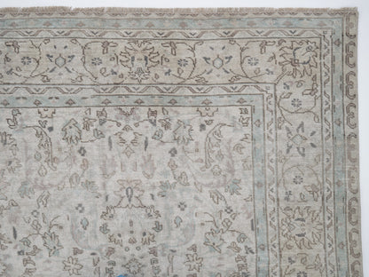 Vintage Handmade Area Rug, Turkish Oushak Antique Rug, Neutral Floor Rug, Anatolia Rustic Rug,Living Room Rug, Primitive Rug, Rug 6x9, 12357