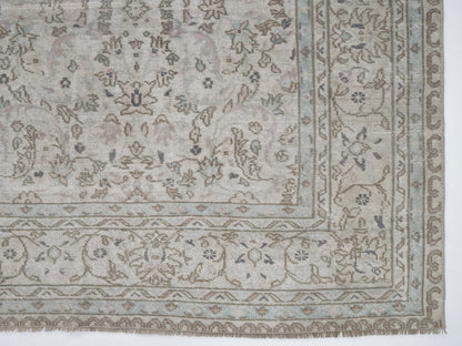 Vintage Handmade Area Rug, Turkish Oushak Antique Rug, Neutral Floor Rug, Anatolia Rustic Rug,Living Room Rug, Primitive Rug, Rug 6x9, 12357