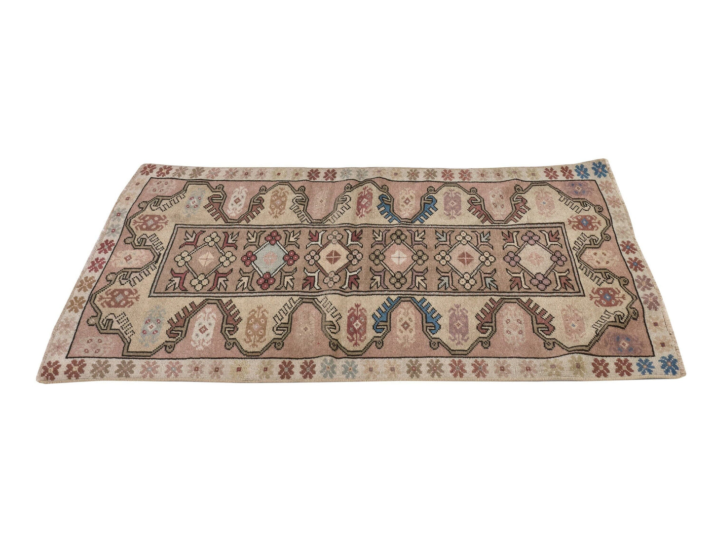 Anatolia Small Vintage rug, Antique Oushak rug, Rug 3x4, Traditional rug, Anatolian rug , Turkish rug, Wool Turkish rug , Carpet rug , 8650