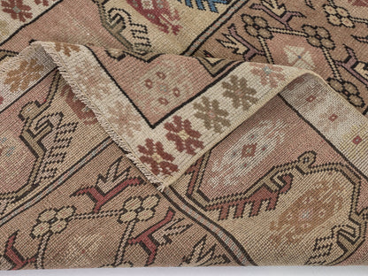 Anatolia Small Vintage rug, Antique Oushak rug, Rug 3x4, Traditional rug, Anatolian rug , Turkish rug, Wool Turkish rug , Carpet rug , 8650