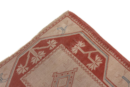 Turkish Rug Orange Beige 3x9, Hallway Kitchen Rug, Carpet Runner, Turkish Vintage Oushak Runner, Boho, 6131
