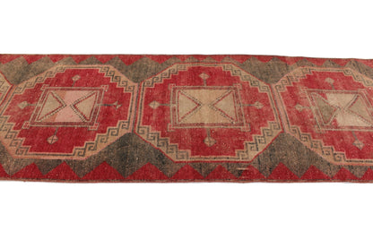 Turkish Vintage Oushak Runner Rug, 3x12 Rug Runner, Carpet Runner, Mid Century rug, Boho Rug, Shabby Chic,5955