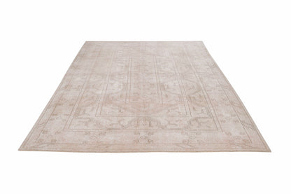 Turkish Vintage Oushak Rug, Handmade Area Rug, Living Room Rug, Contemporary Decor, Neutral Antique Rug, Rug 7x10, Vintage Carpet, 12385