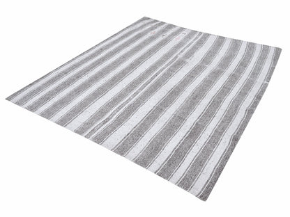 Turkish Kilim, Vintage Kilim, Handmade Flat Weave Striped Kilim Rug, Area Kilim Rug, Bohemian Kilim Rug, Office Rug, Kilim Rug 7x8, 12210