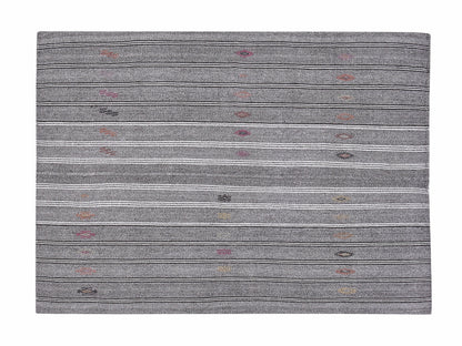 Handmade Kilim Rug, Vintage Kilim Rug, Turkish Kilim Rug, Area Kilim Rug, Gray Rug, Coastal Decor, Kid Room Rug, Rug Kilim 6x7, 12202